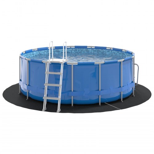 Rundt Poolovertræk Sort PVC Ø 244 cm Poolovertræk Rund