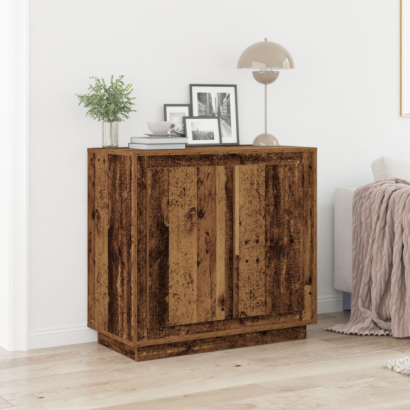 Sideboard i gammelt trælook - konstrueret træ, 80 × 40 × 75 cm