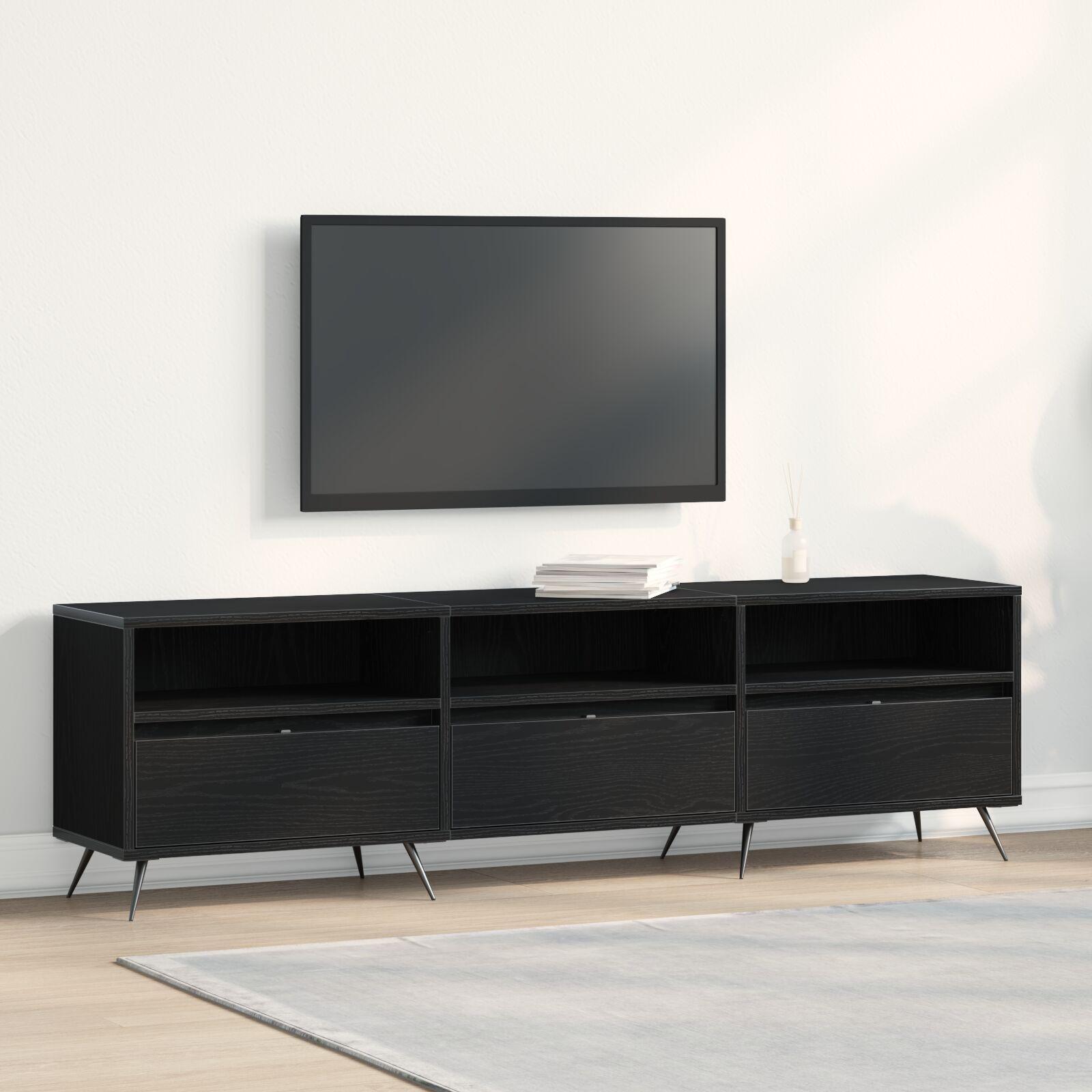 TV-skab Sort eg 150 x 30 x 44.5 cm Konstrueret træ
