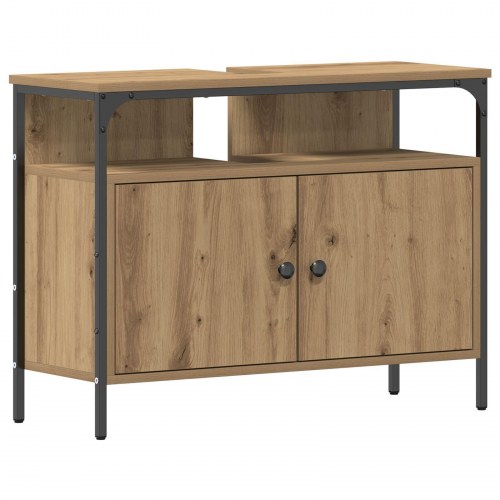 Badeværelsesskab med håndvask Artisan Eg 80x30x60 cm Ingeniørtræ