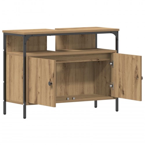 Badeværelsesskab med håndvask Artisan Eg 80x30x60 cm Ingeniørtræ