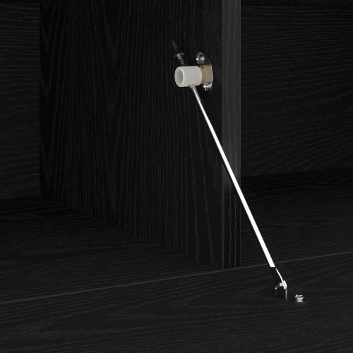 TV-borde med LED-lys 2 stk Sort Eg 75x35x40 cm Konstrueret træ