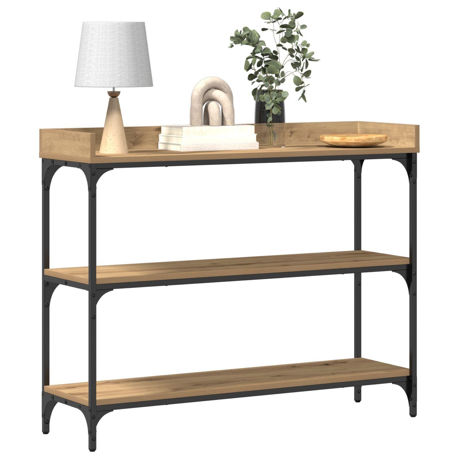 Konsolbord artisan eg 100 x 30 x 80 cm Laminat træ og metal