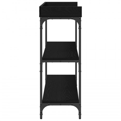 Konsolbord Sort Eg 100x30x80 cm Konstrueret Træ og Stål