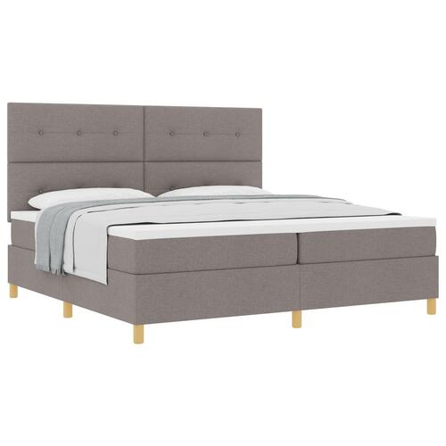 Box Spring Seng med madras Taupe 200x200 cm Stof
