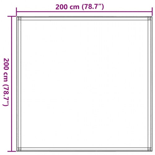 Telttæppe 200 x 200 cm - antracitgrå/hvid HDPE
