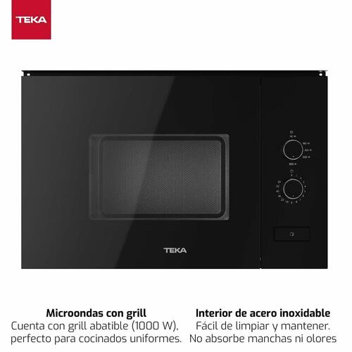 Teka mikrobølgeovn med grill - indbygning, sort glas