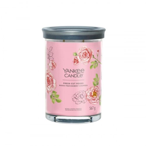 Yankee Candle duftlys - Fresh Cut Roses, cylinder, pink