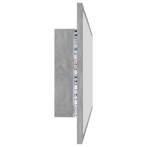 Badeværelsesspejl med LED-lys 100x8,5x37 cm akryl betongrå