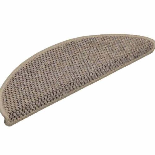 Selvklæbende trappemåtter 15 stk. 56x17x3 cm sisal-look beige