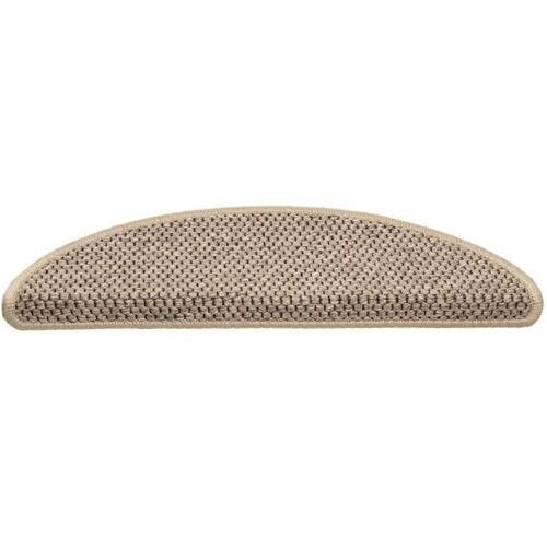 Selvklæbende trappemåtter 15 stk. 56x17x3 cm sisal-look beige