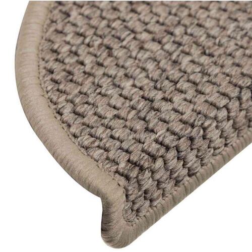 Selvklæbende trappemåtter 15 stk. 56x17x3 cm sisal-look beige