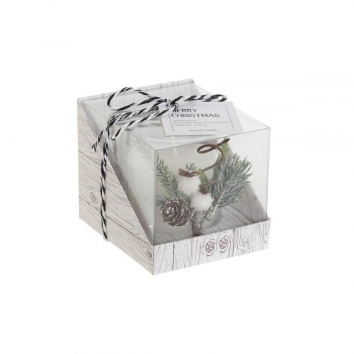 Julelys - hvid stearinlys 10,5 × 8,5 × 8,5 cm