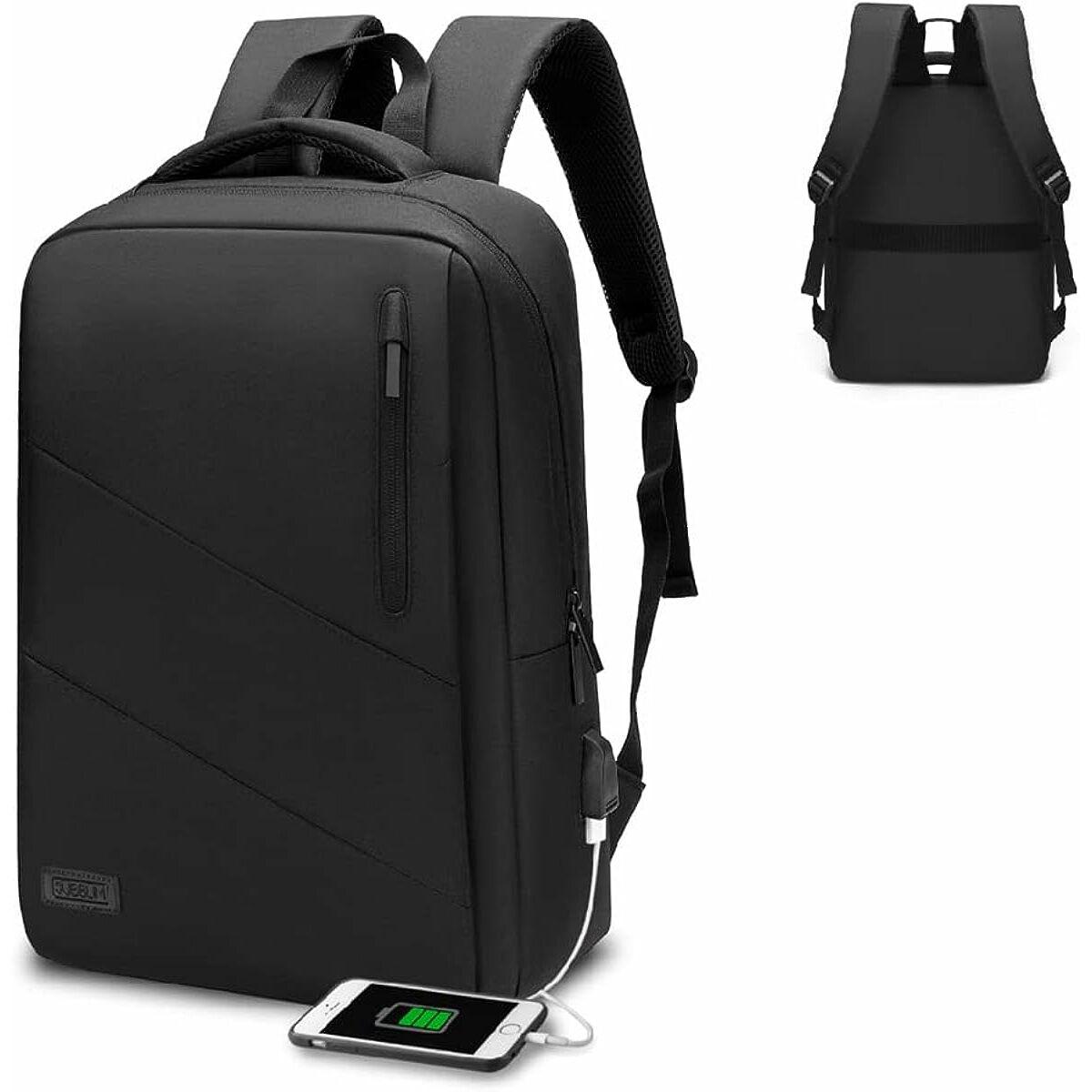 Rygsæk med powerbank og tablet og bærbar computer ruminddeling Subblim Oxford Sort (1 enheder)