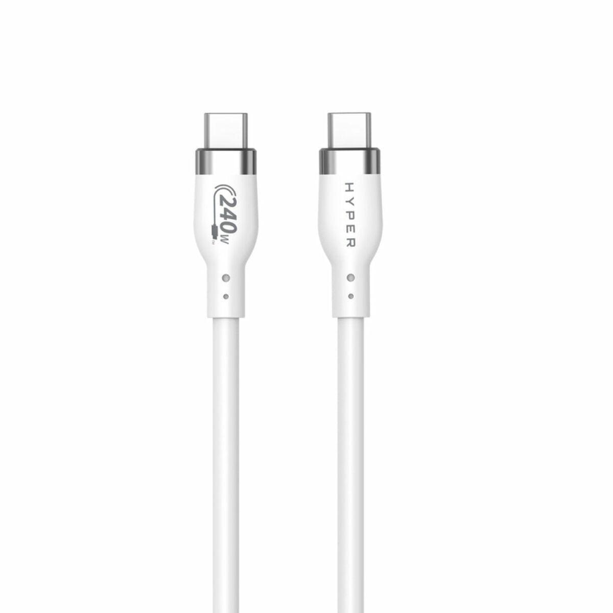 Hyper USB-C til USB-C kabel 2 m - Hvid (USB 2.0)