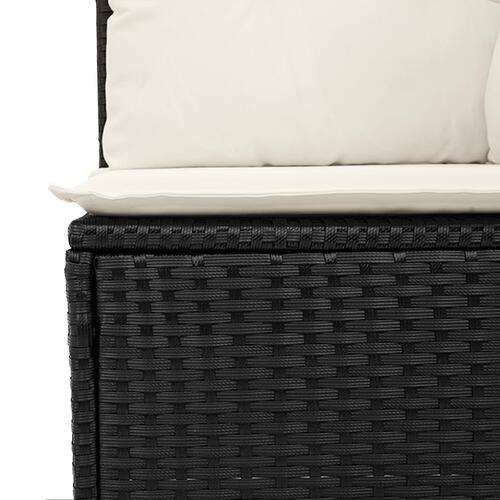 13-del havemøbelsæt med hynder Sort polyrattan Akacie, 3-del havemøble sæt med hynder Sort polyrattan Akacie