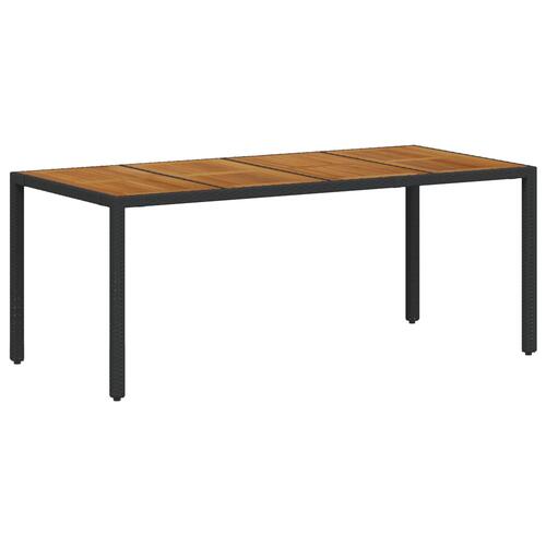 7 Stykke Have Spisebordssæt Sort Poly Rattan, Stable Have Stole med Puder - 2 Stk. Sæt i Sort Poly Rattan
