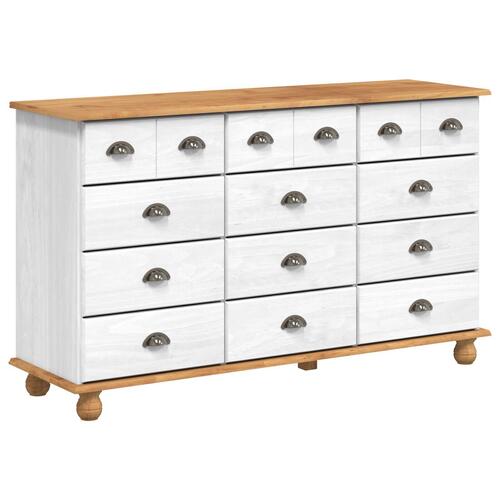 Skuffeskab 'ASKIM'Hvid 79x40x133,5 cm Massivt Træ Fyr