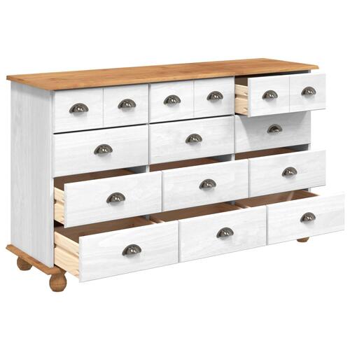 Skuffeskab 'ASKIM'Hvid 79x40x133,5 cm Massivt Træ Fyr