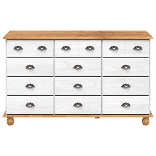 Skuffeskab 'ASKIM'Hvid 79x40x133,5 cm Massivt Træ Fyr