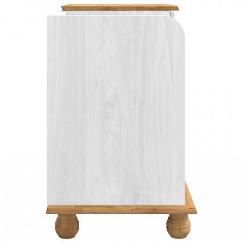 Entre opbevaringsbænk ASKIM Hvid 100x39x62 cm Massiv Træ Fyr