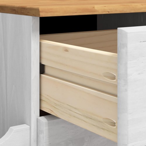 Entre opbevaringsbænk ASKIM Hvid 100x39x62 cm Massiv Træ Fyr