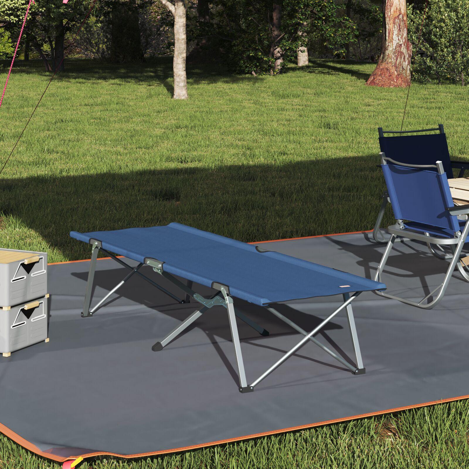 Foldende Camping Seng Blå 62 x 194 x 42 cm Oxford stof billede