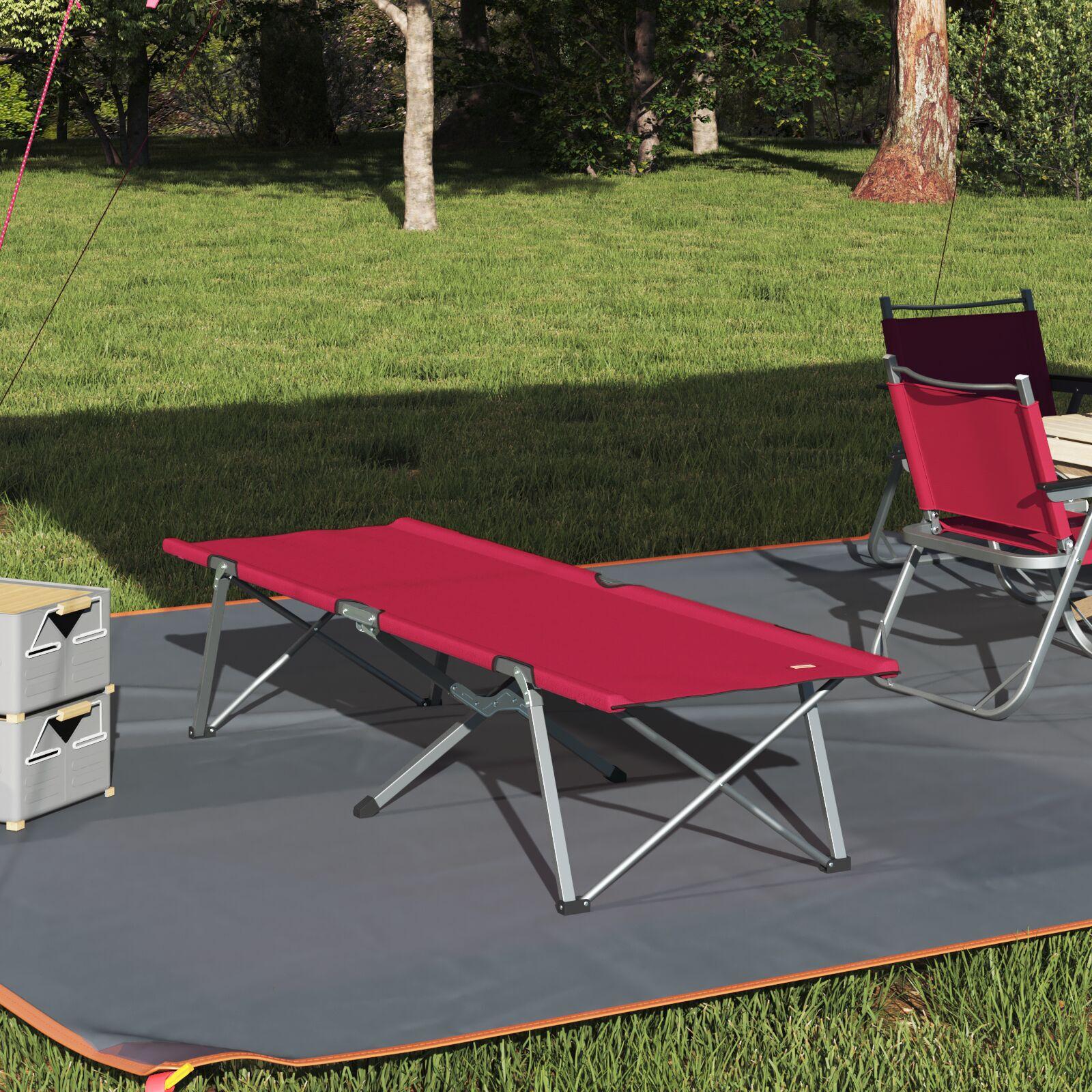 Foldende Camping Seng Rød 62 x 194 x 42 cm Oxford stof billede