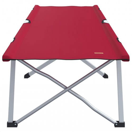 Foldbar Lounge Seng Rød Metal, Stof Standard Sammenfoldelig