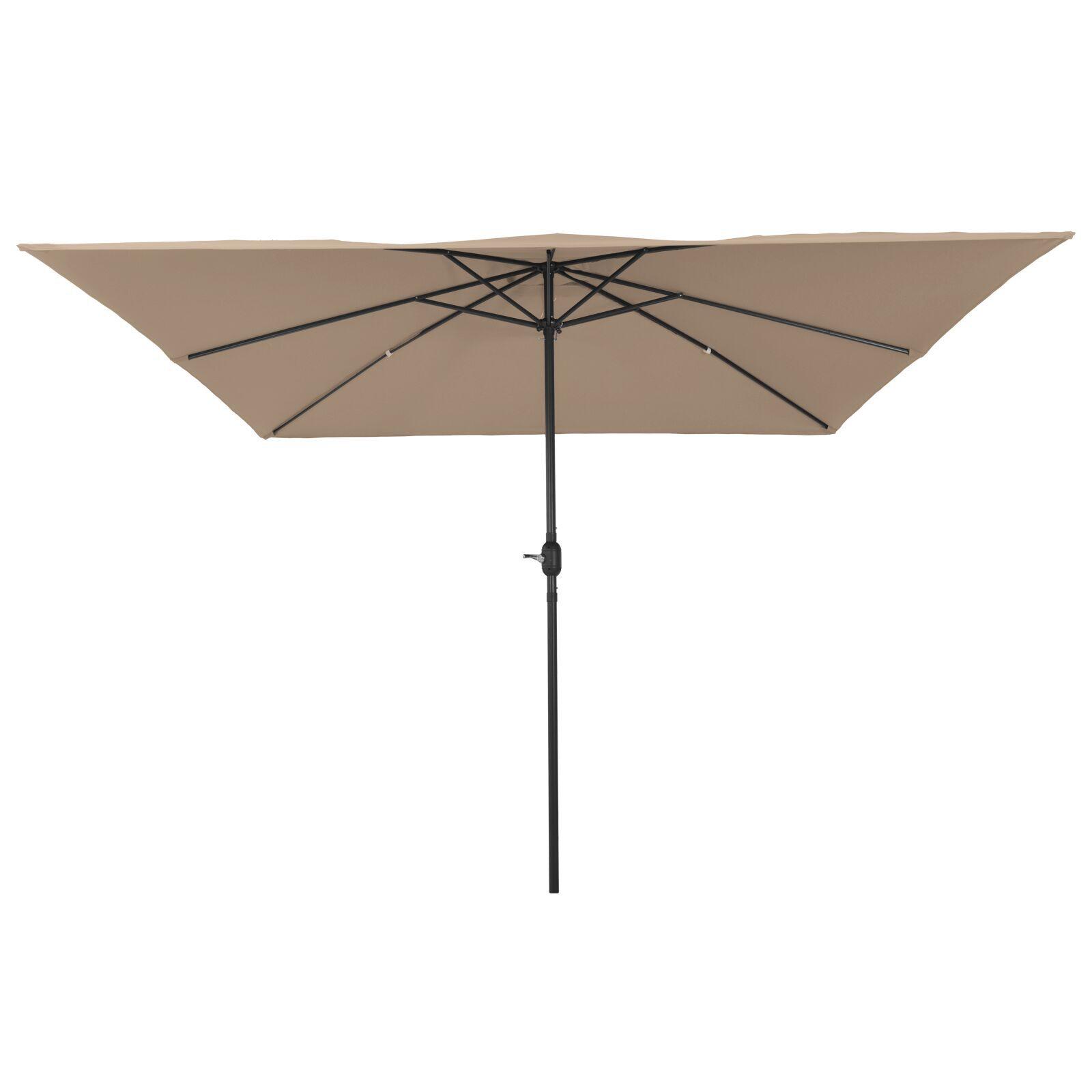 Haveparasol Gråbrun og Sort 295 x 295 x 245 cm Polyester og Stål