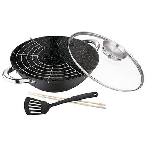 Wok Pande Renberg Aromany Sort Støbejern (Ø 28 cm) (4 stk)
