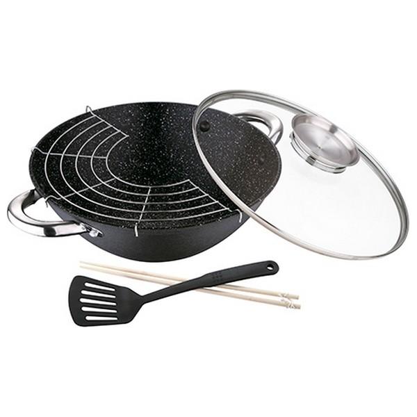 Wok Pande Renberg Aromany Sort Støbejern (Ø 28 cm) (4 stk)
