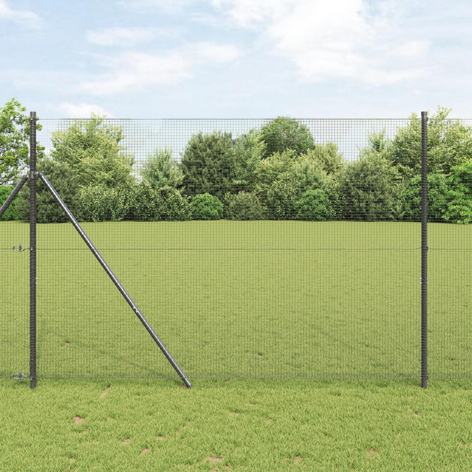 Svejset trådhegn 1000 × 160 cm - grå havehegn