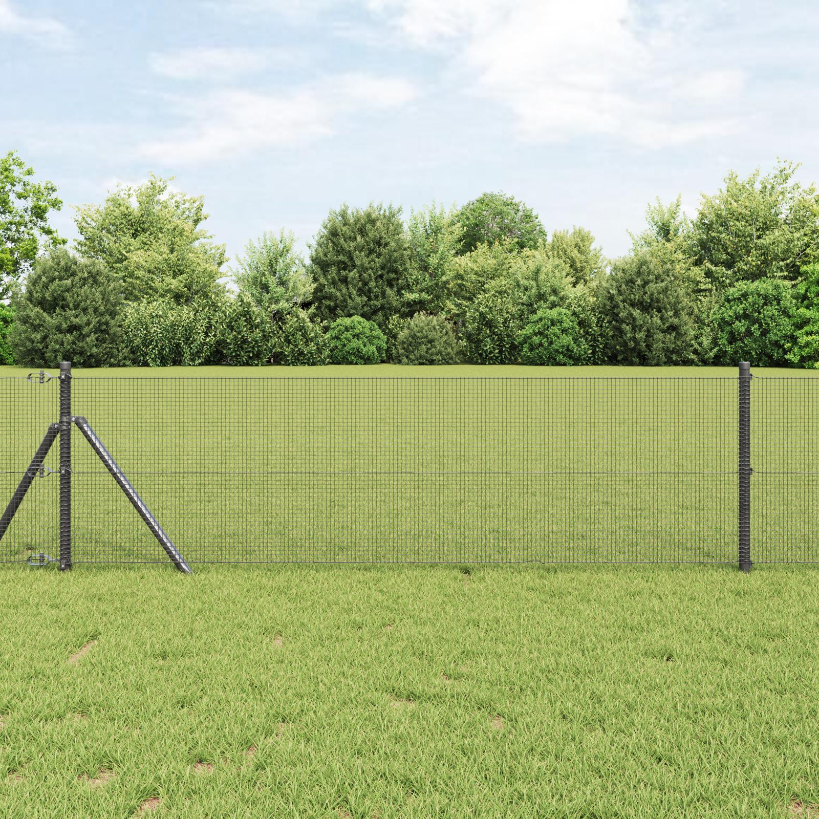 Svejset trådhegn - grå hegnsrulle 100 m x 50 cm