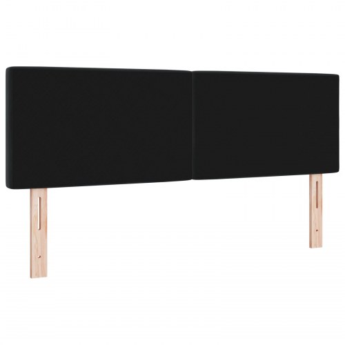 Sengegavl med krystalknapper, tufted, sort, 160 cm, velour