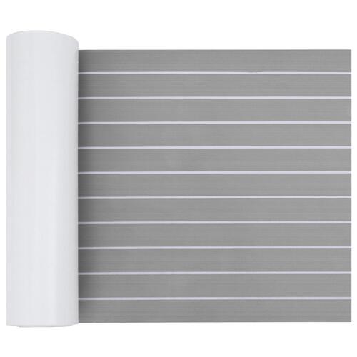 Bådflooring Selvklæbende Lys Grå & Hvid 240x60 cm EVA Skum