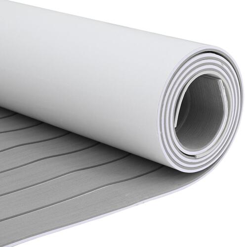 Bådflooring Selvklæbende Lys Grå & Hvid 240x60 cm EVA Skum