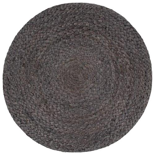 Håndlavet puf 45 x 30 cm jute mørkegrå