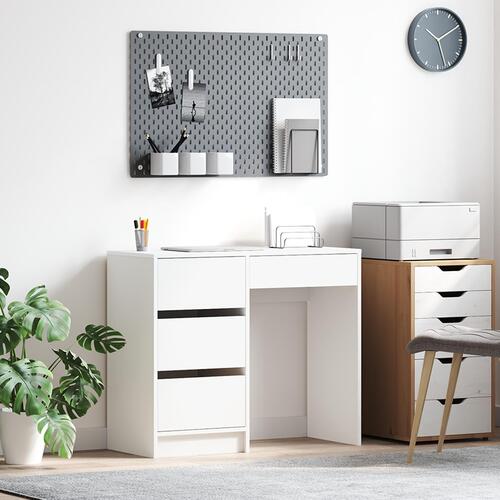 Hvidt Skrivebord Hvidt MDF Medium Opbevaring Hvidt Skrivebord