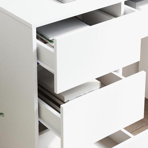 Hvidt Skrivebord Hvidt MDF Medium Opbevaring Hvidt Skrivebord