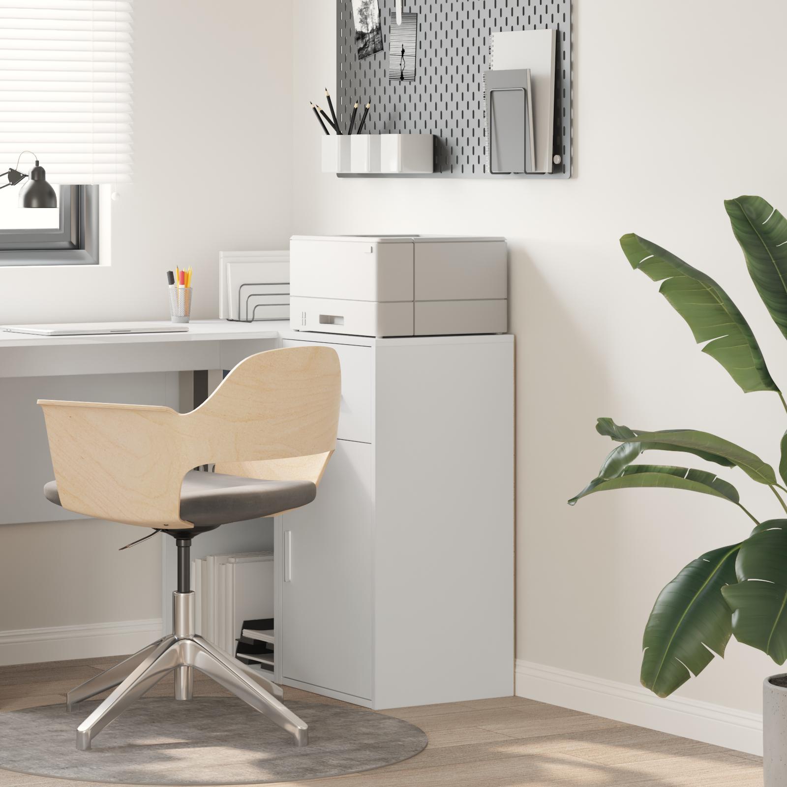 Sidebord med skuffe Hvid 38 x 34,5 x 75 cm Konstrueret træ