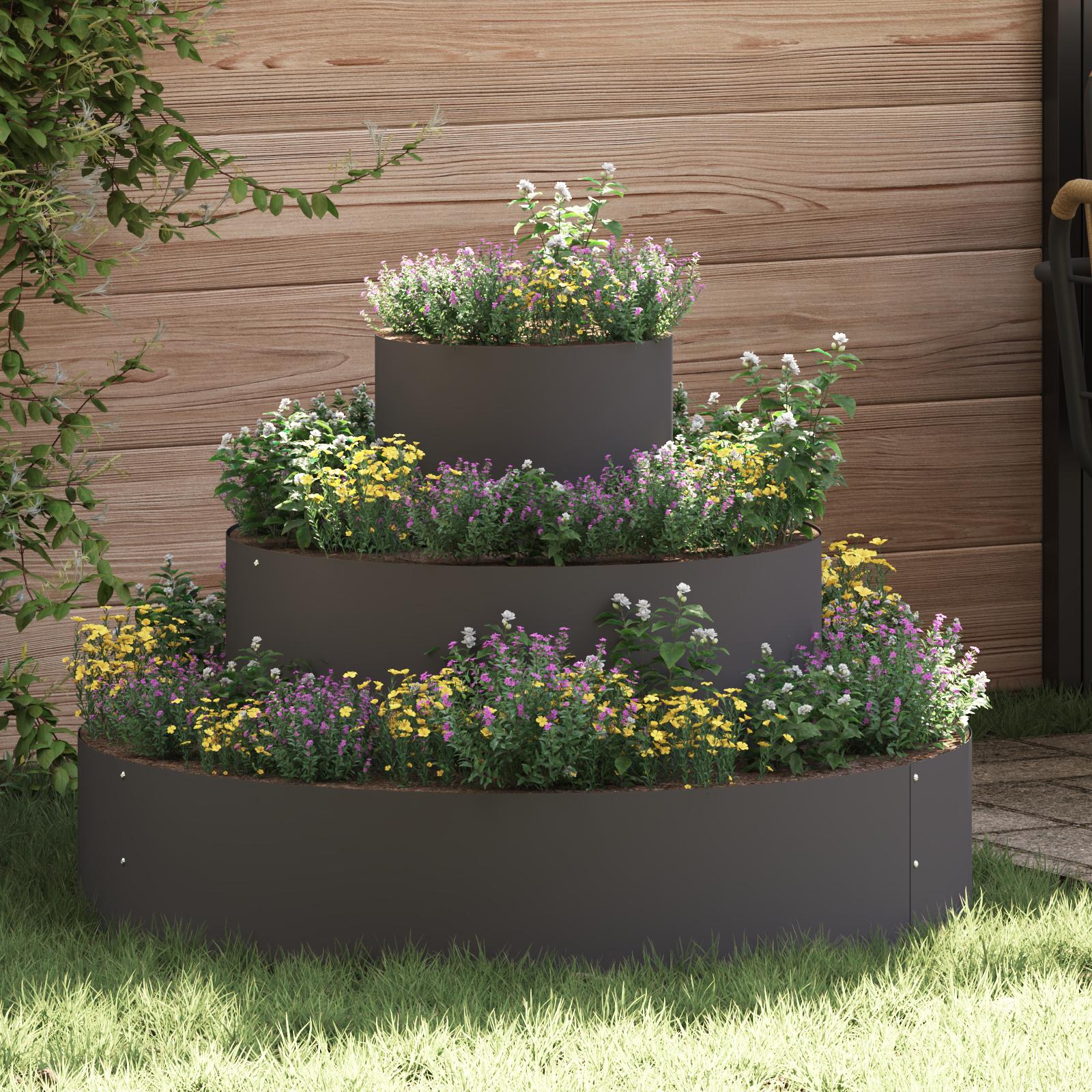 Metalplanter Stål/sort Stål Stor Modulær Metalplanter
