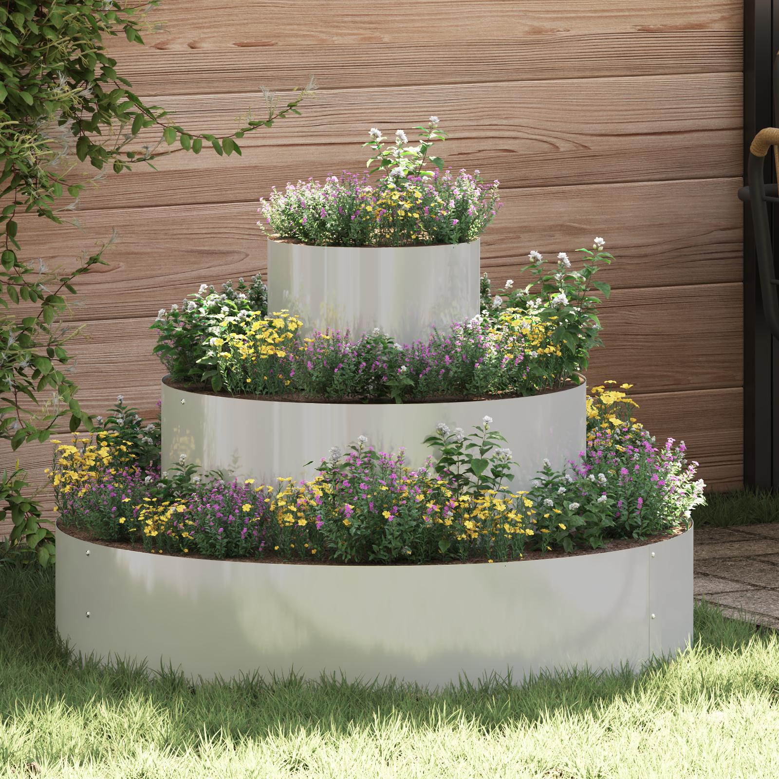 vidaXL Have Blomsterkrukke Sølv 90 x 90 x 20 cm Galvaniseret stål