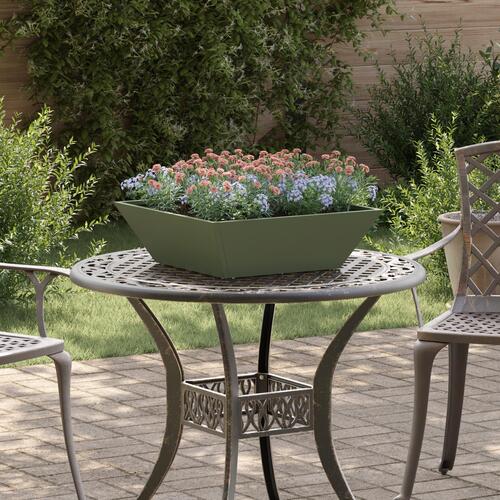 Metal Planter Olivengrøn Metal 50 x 50 x 15 cm Firkantet
