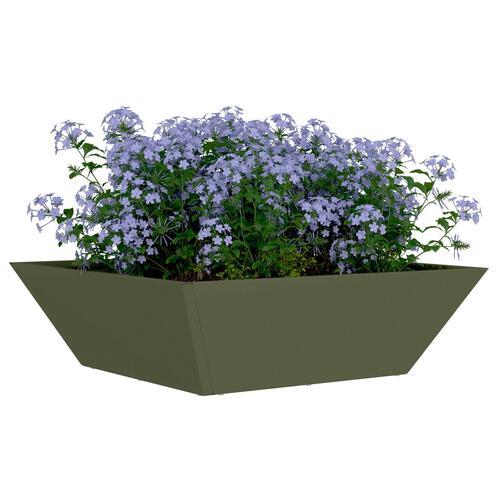 Metal Planter Olivengrøn Metal 50 x 50 x 15 cm Firkantet