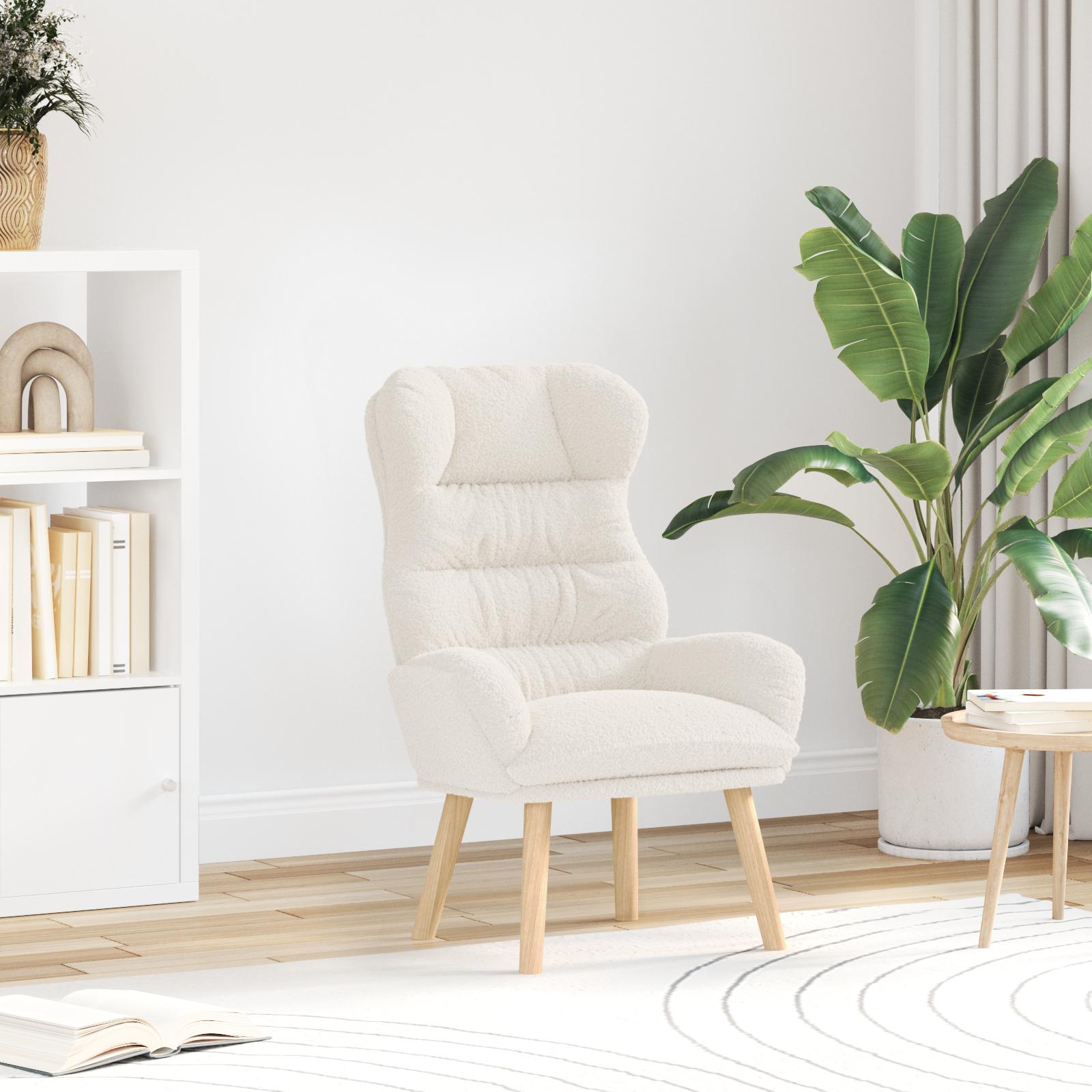 Afslappende stol Creme 69 x 74 x 93 cm Stof