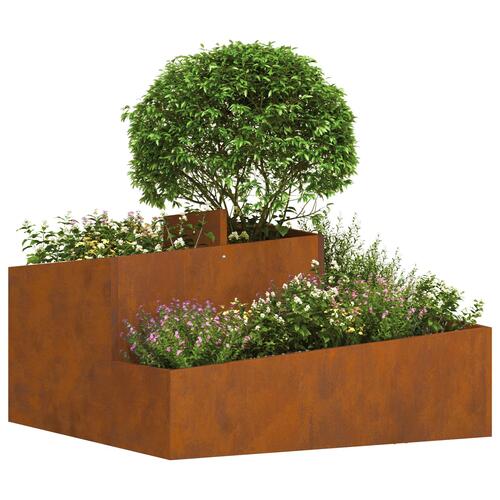Blomsterpotte 80x80x50 cm Vejrslidende Stål