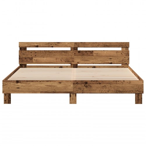 Sengeramme Rustik Gammelt Træ Massivt Genbrugstræ 200 x 200 cm