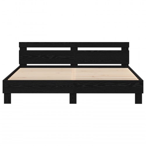 Træ sengestel Sort egetræ Massivt træ 200 x 200 cm Slidstærk