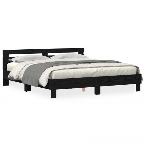 Egetræ lamelbund Sort egetræ Massivt egetræ 180 x 200 cm Solid